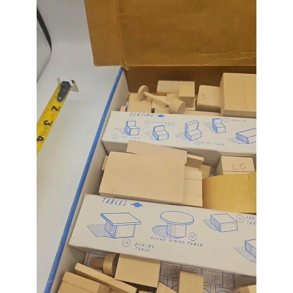 Paul MacAlister‎ Original Plan-A-Room 1950s Wooden Pieces Box Manual Vintage